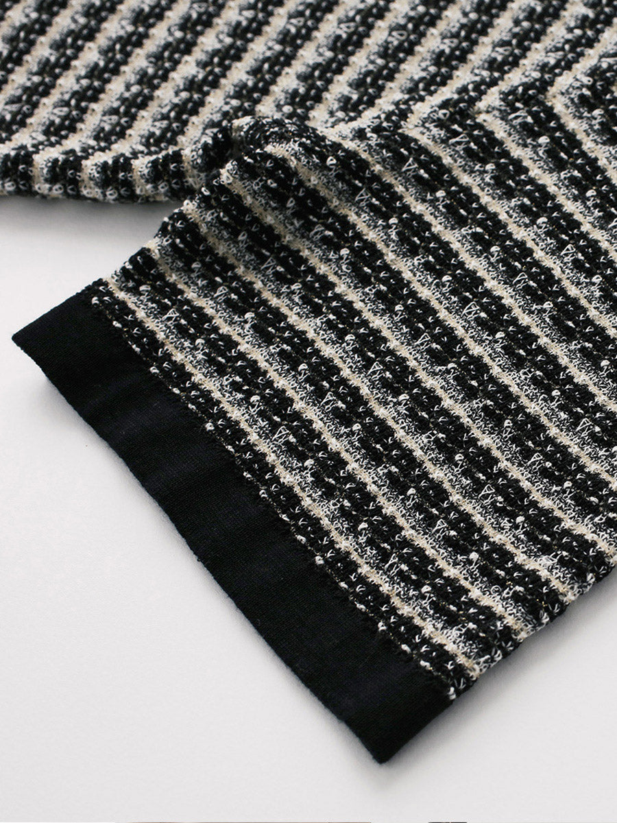 COMOBOCA Women's Elegant Striped Knit T-Shirt