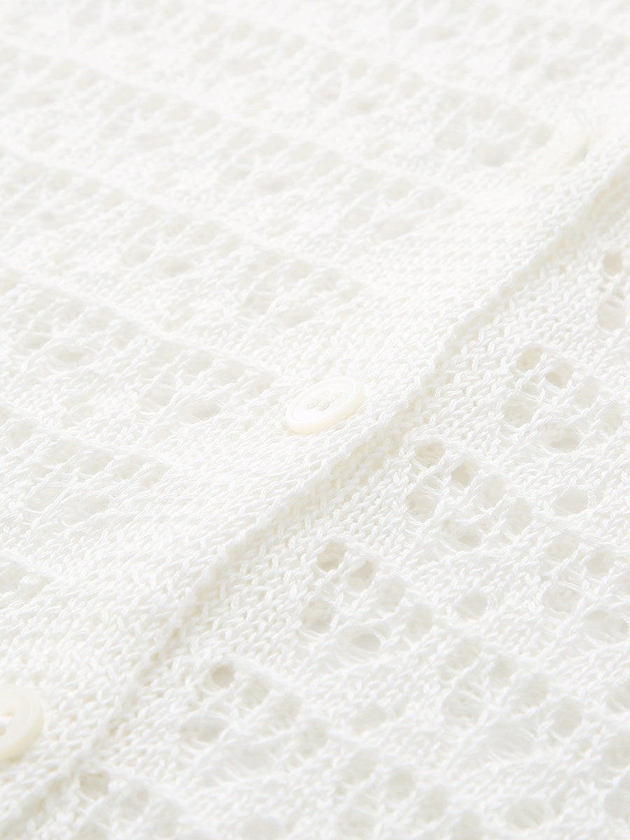 COMOBOCA Women's Bell Sleeve Lace Knit Cardigan