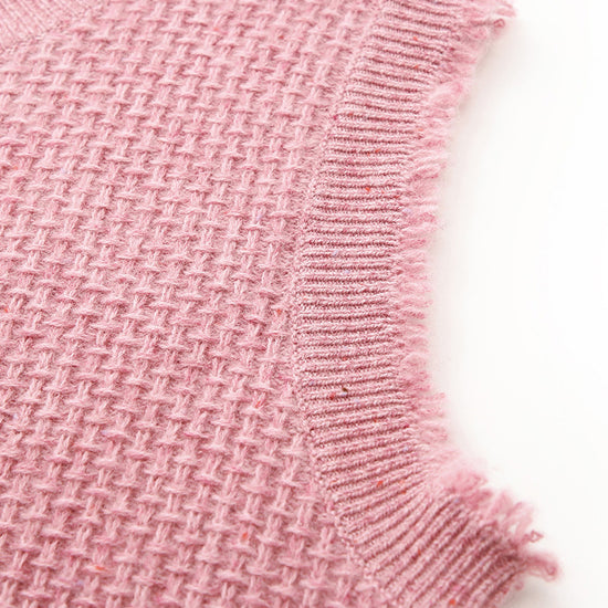 COMOBOCA 100% Cashmere Women's Textured Knit Sweater Vest