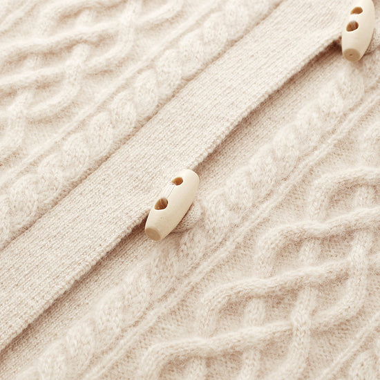 COMOBOCA 100% Cashmere Women's Sailor Collar Cable Knit Cardigan