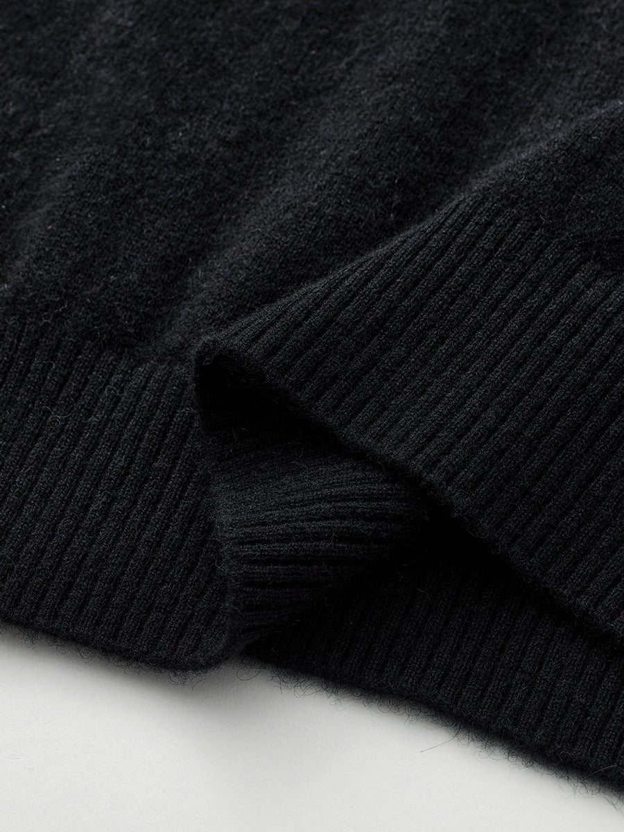 COMOBOCA 100% Cashmere Women's Color Block Cable Knit Sweater