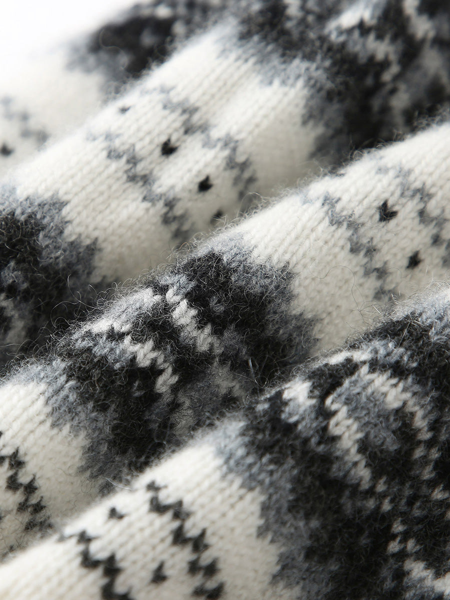 COMOBOCA 100% Cashmere Women's Nordic Knit Beanie