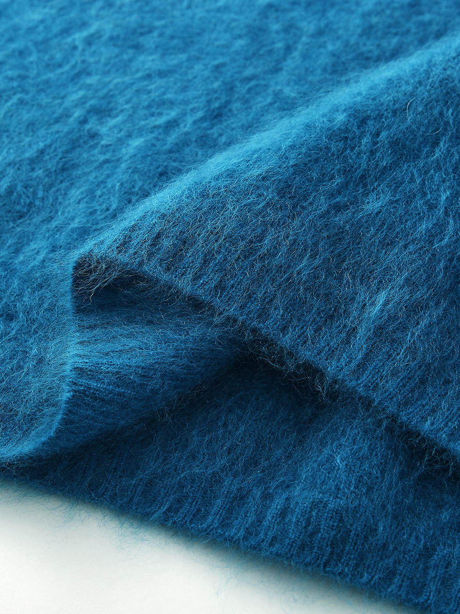 COMOBOCA Women's Wool Seamless Brushed Half Sleeve Knit Sweater