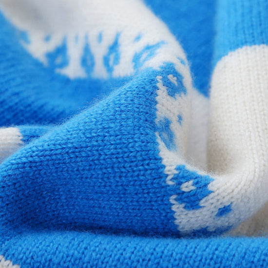 COMOBOCA 100% Wool Kids' Striped Nordic Pattern Knit Sweater