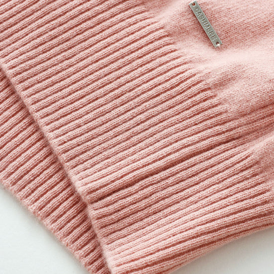 COMOBOCA 100% Cashmere Women's Half Zip Mock Neck Knit Sweater