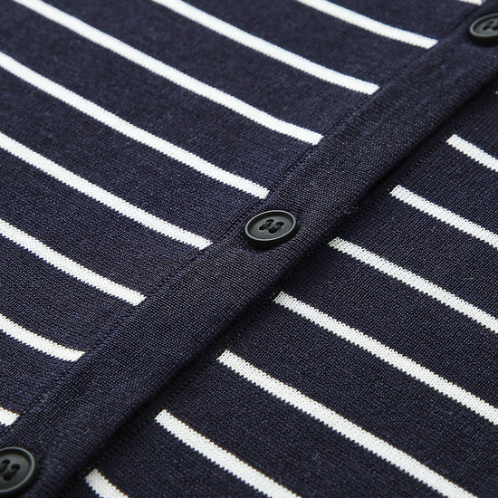 COMOBOCA Women's Striped Button Hooded Cardigan