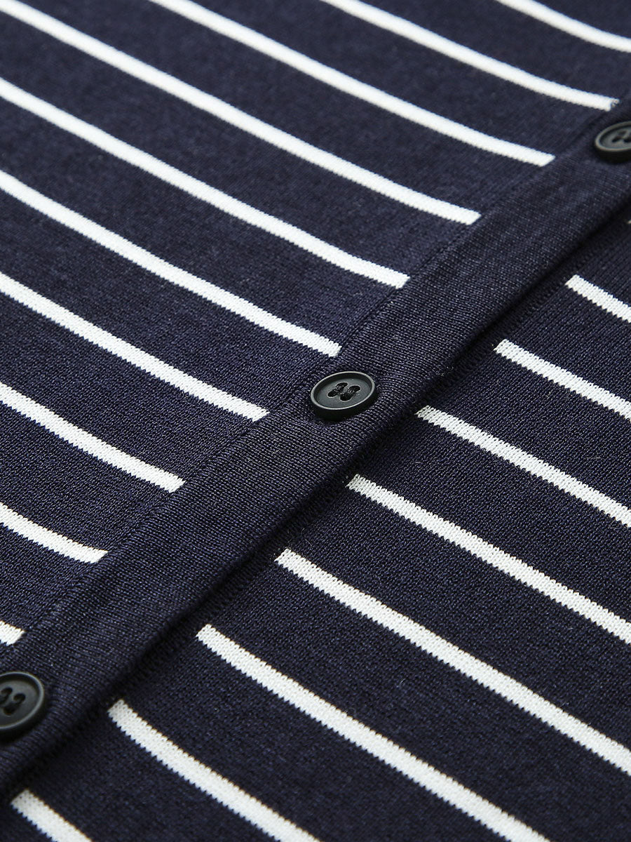 COMOBOCA Women's Striped Button Hooded Cardigan