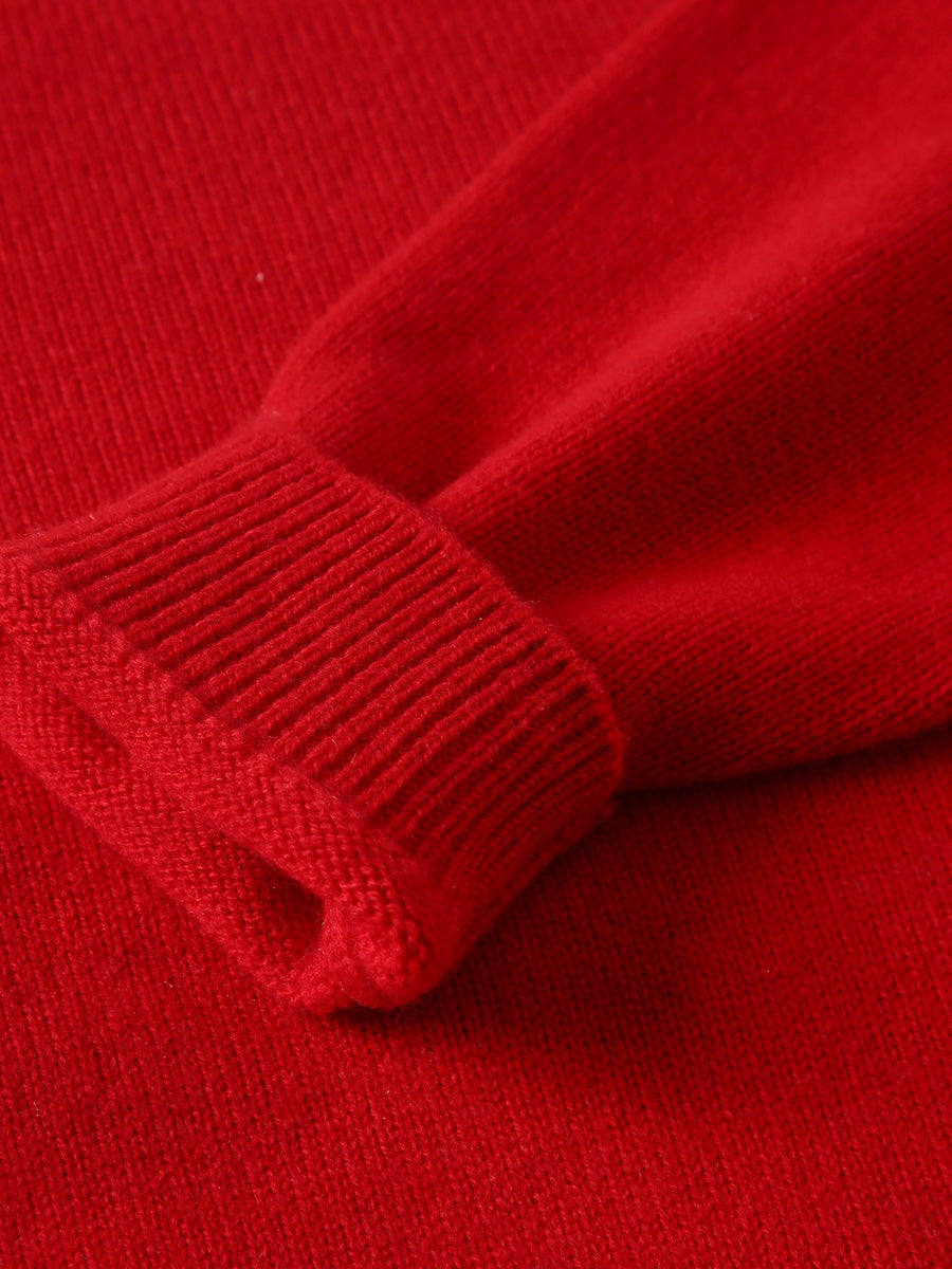 COMOBOCA 100% Wool Kids' Round Neck Sweater