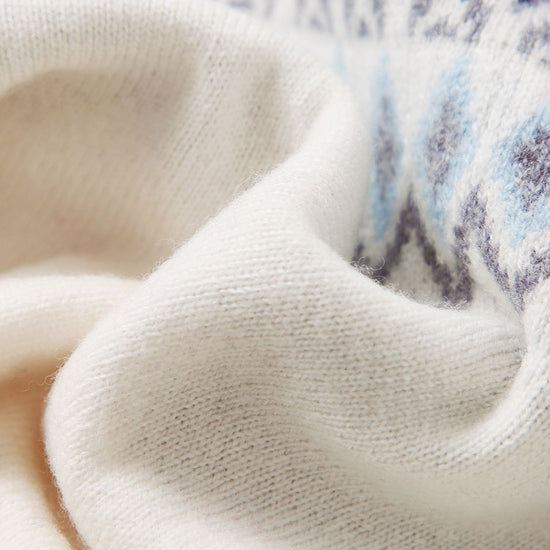 COMOBOCA 100% Wool Kids' Fair Isle Round Neck Sweater