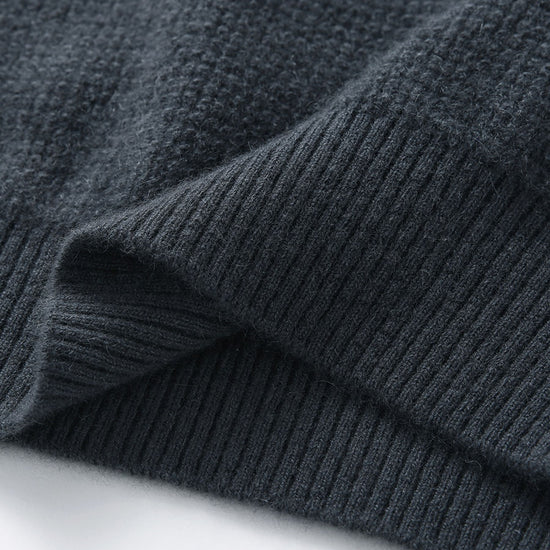 COMOBOCA 100% Cashmere Women's Ribbed Knit Hoodie