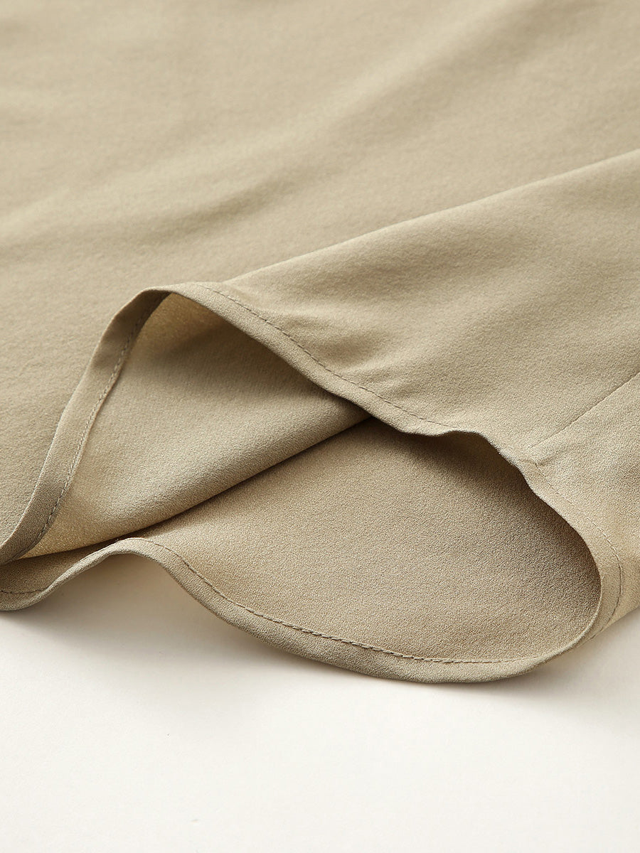 COMOBOCA 100% Mulberry Silk Women's Draped Cowl Neck Blouse