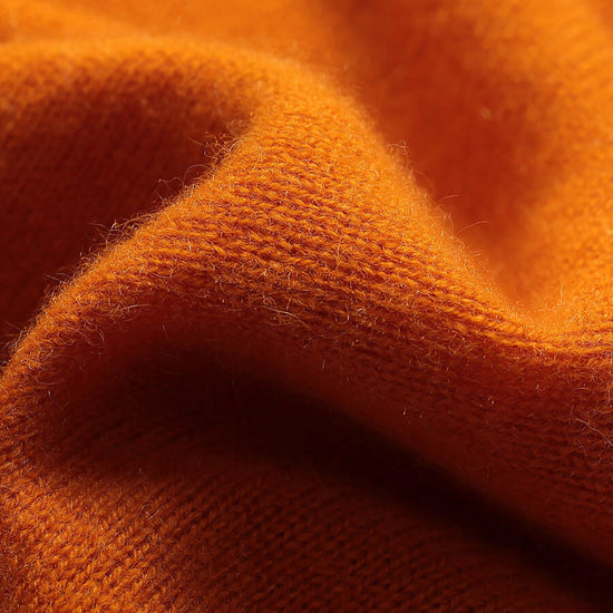 COMOBOCA 100% Cashmere Mock Neck Ribbed Knit Sweater