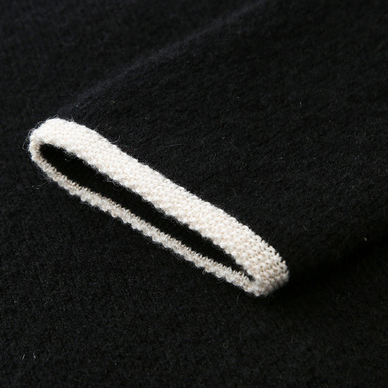 COMOBOCA 100% Cashmere Women's Two-Tone Buttoned Cardigan