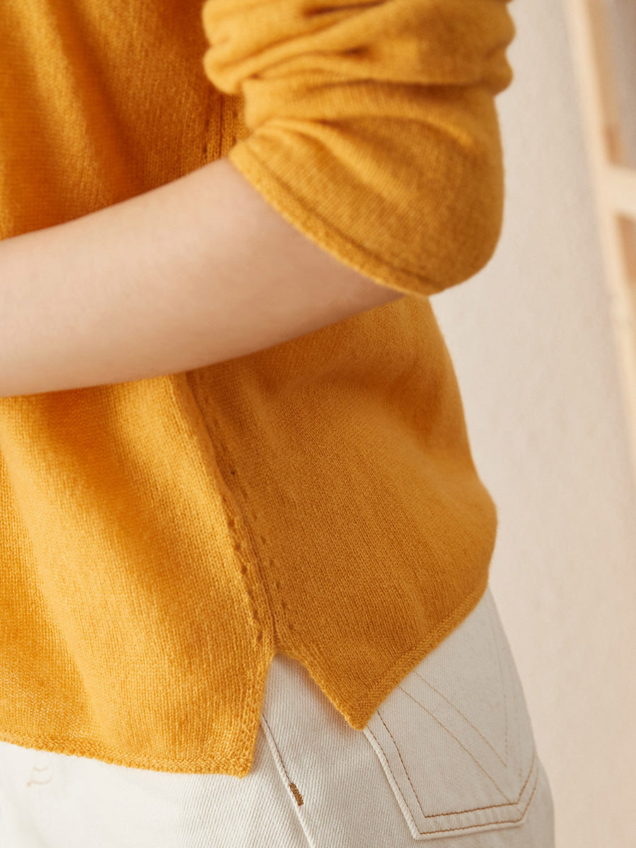 COMOBOCA 100% Cashmere Women's Loose Knit Sweater