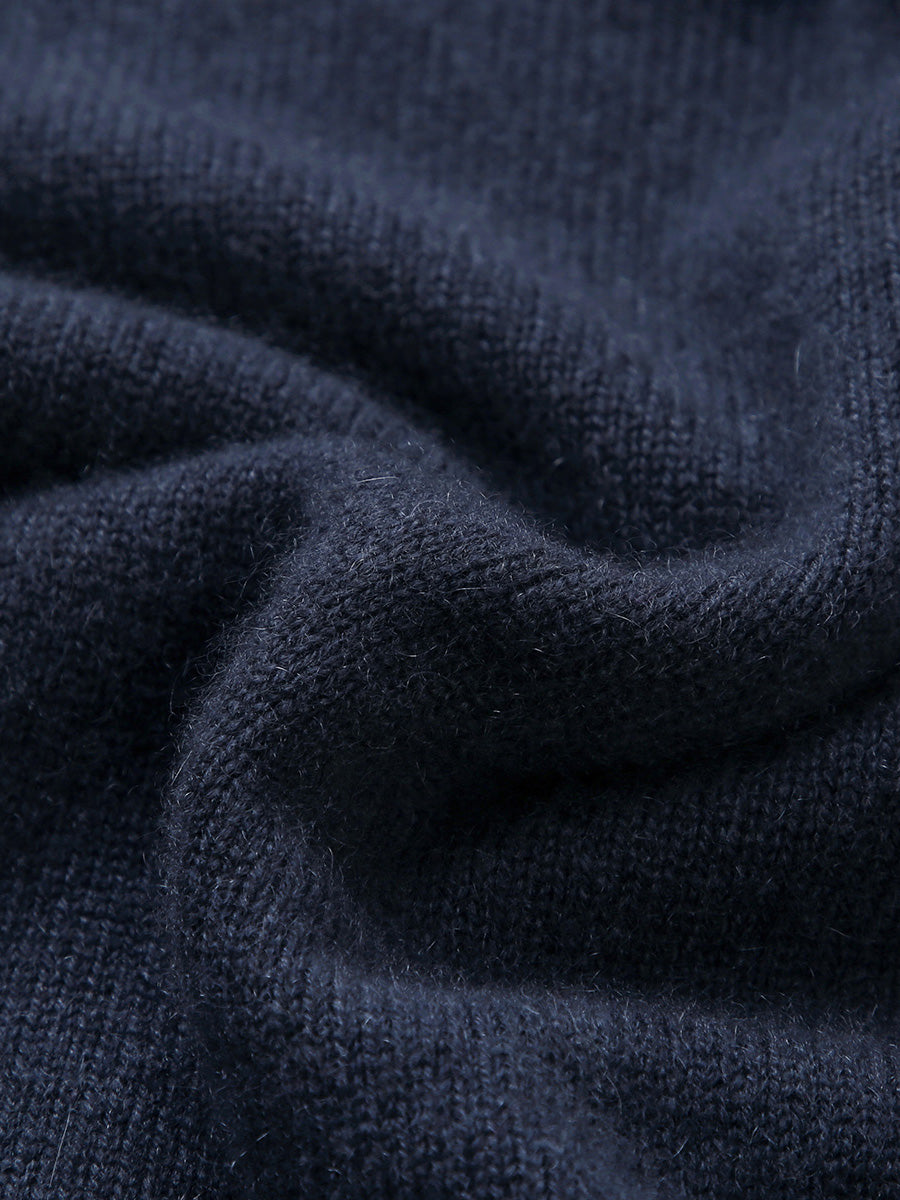 COMOBOCA 100% Cashmere Women's Crew Neck Intarsia Knit Sweater