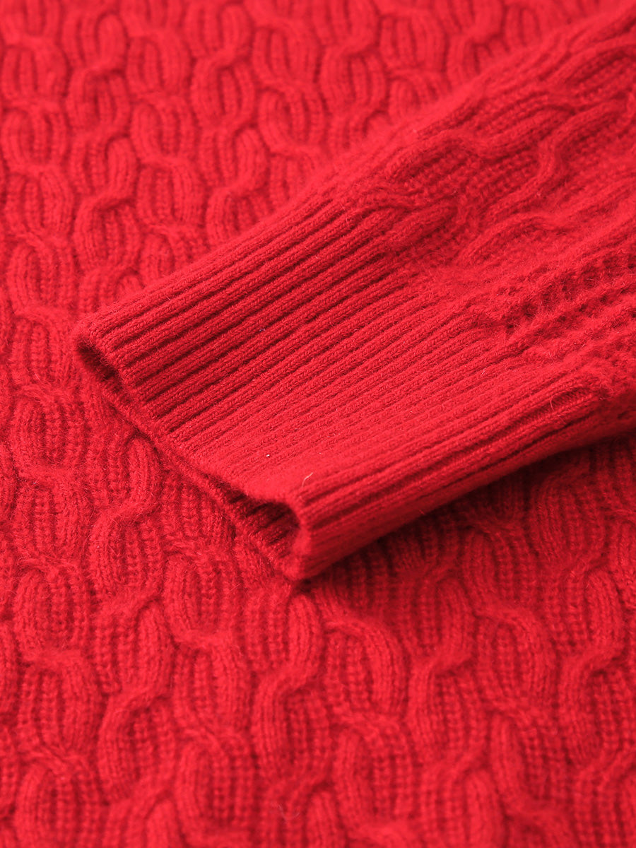 COMOBOCA 100% Cashmere Women's Cable Knit Sweater