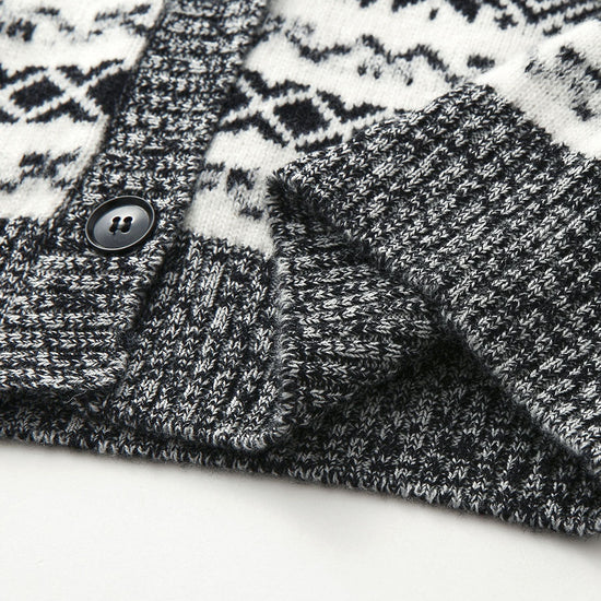 COMOBOCA 100% Wool Women's Snowflake Pattern Cardigan