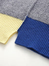 COMOBOCA 100% Cashmere Women's Color Block Ribbed Knit Sweater