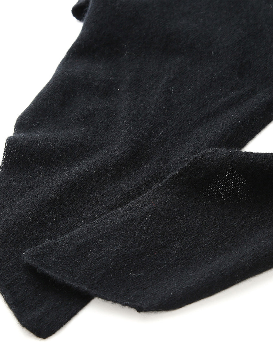 COMOBOCA 100% Cashmere Women's Mock Neck Tie-Waist Sweater