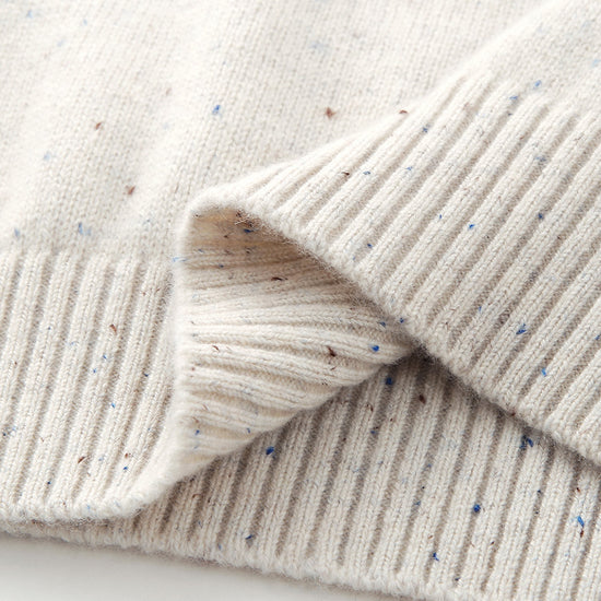 COMOBOCA 100% Cashmere Women's Fair Isle Mock Neck Sweater