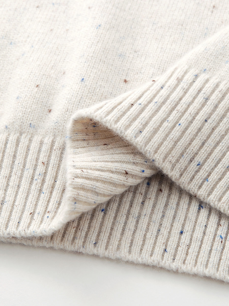 COMOBOCA 100% Cashmere Women's Fair Isle Mock Neck Sweater