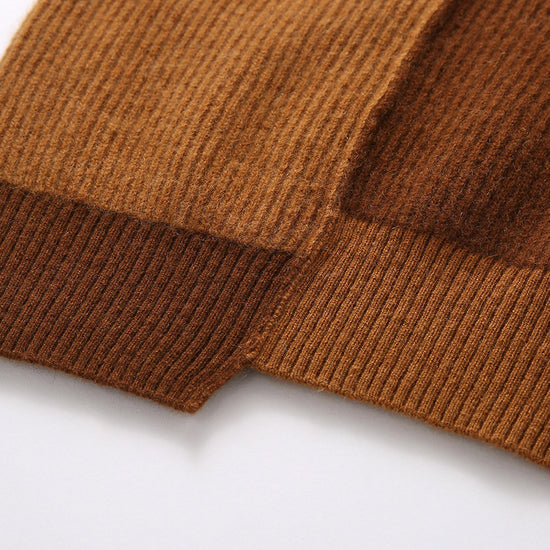 COMOBOCA 100% Cashmere Women's Color Block Turtleneck Sweater