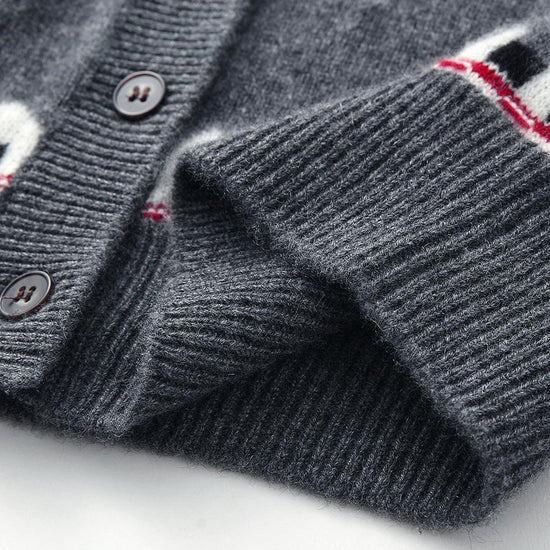 COMOBOCA 100% Cashmere Women's Fair Isle Button Down Cardigan