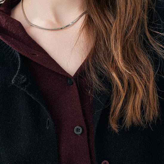 COMOBOCA 100% Wool Women's Contrast Button Down Hoodie