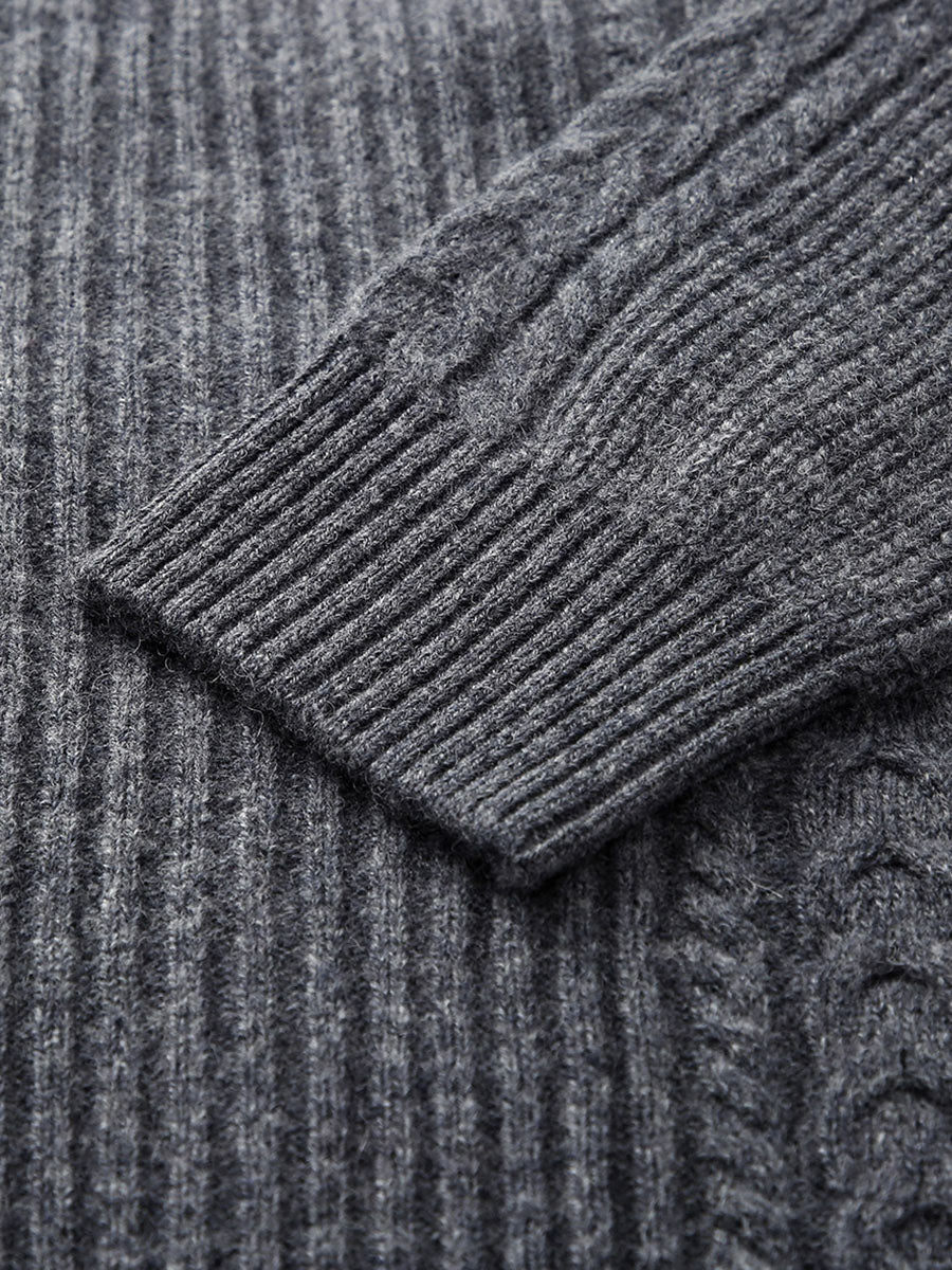 COMOBOCA 100% Wool Women's Cardigan Long Knit Coats with Pockets