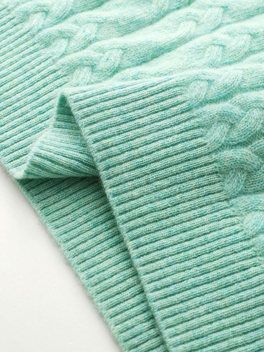 COMOBOCA 100% Cashmere Women's Cable Knit Sweater