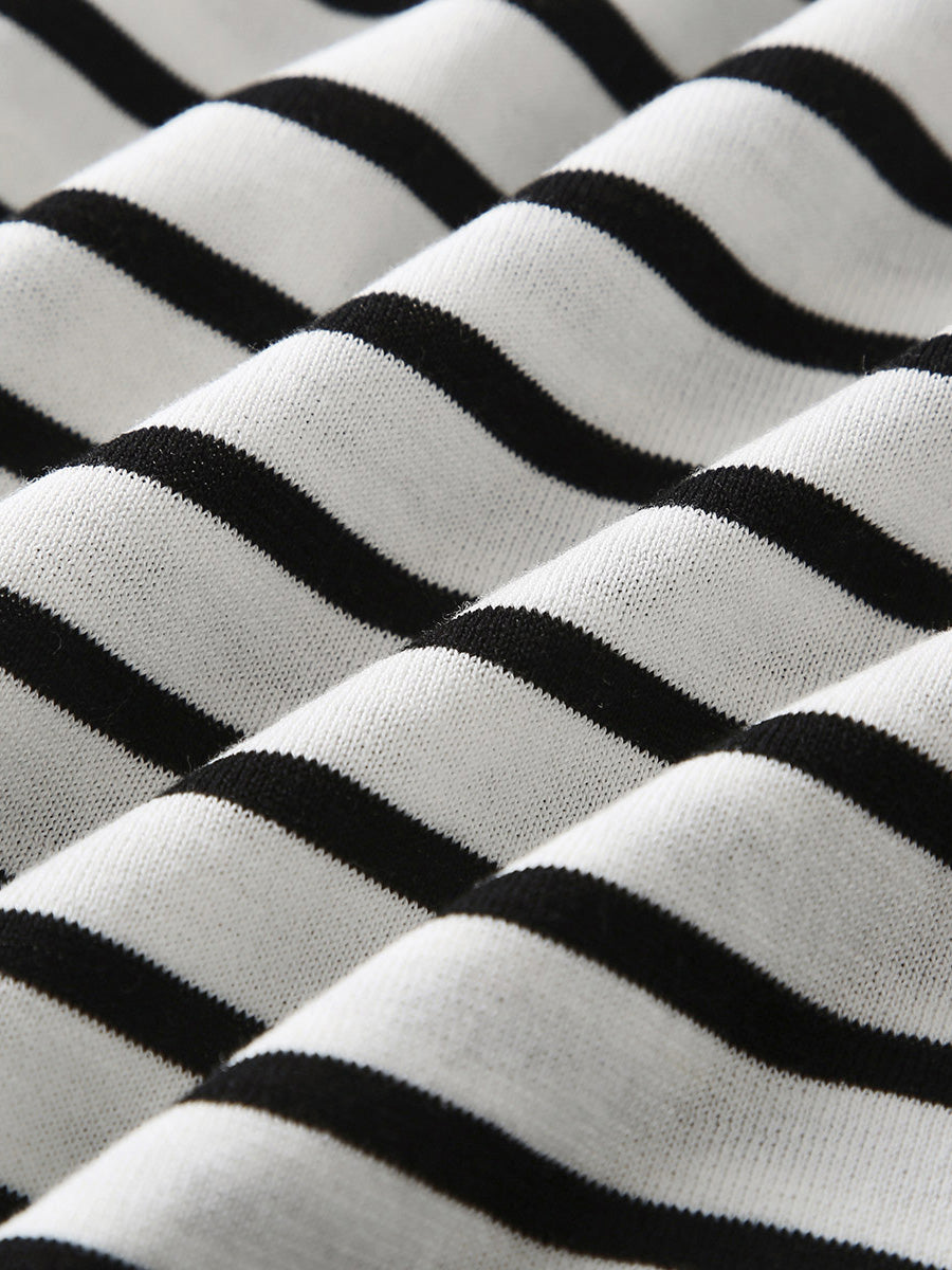 COMOBOCA Women's Striped Button-Up Cardigan