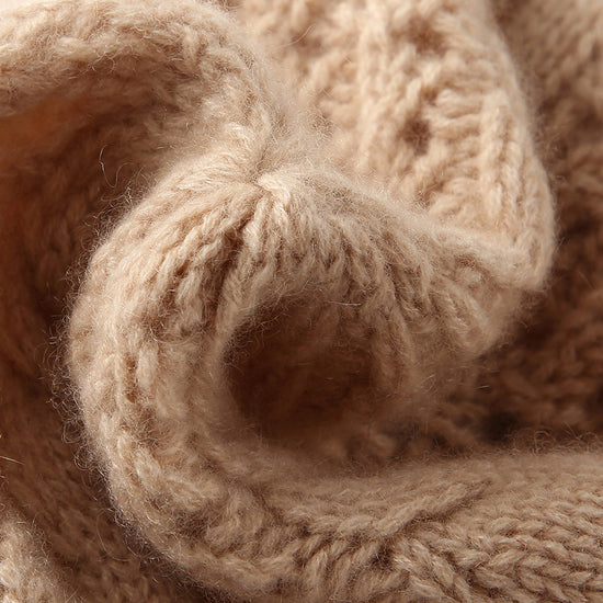 COMOBOCA 100% Cashmere Classic Cable Knit Beanie