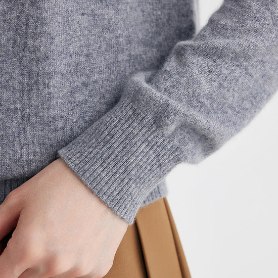 COMOBOCA 100% Cashmere Women's Fair Isle Round Neck Sweater