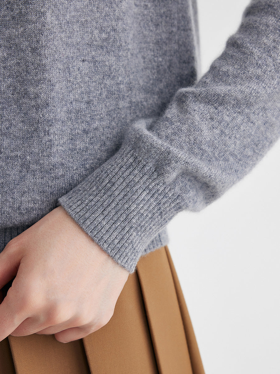 COMOBOCA 100% Cashmere Women's Fair Isle Round Neck Sweater