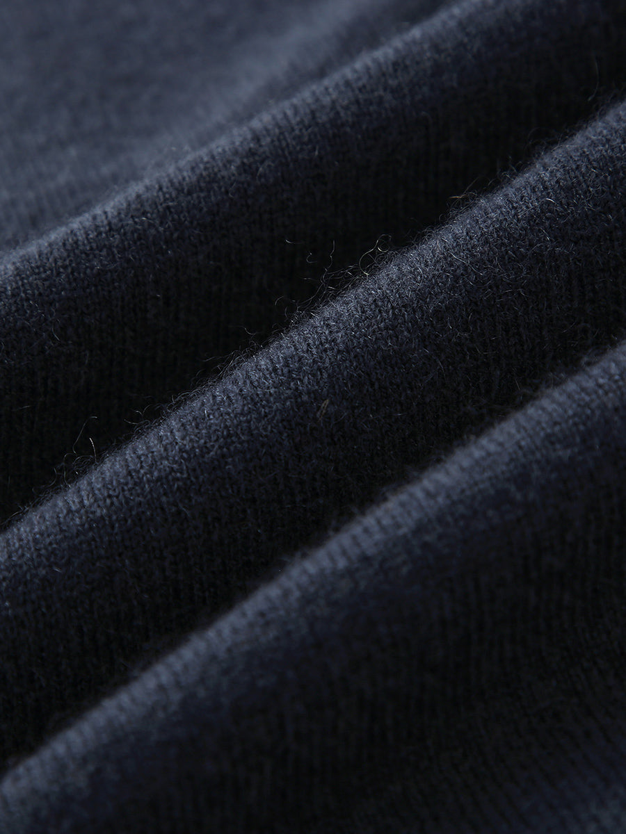 COMOBOCA 100% Cashmere Women's Button Down Contrast Cuff Knit Sweater