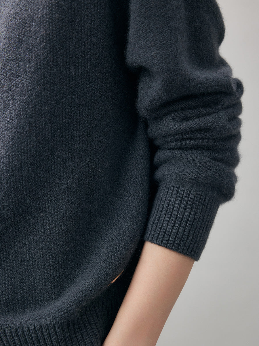 COMOBOCA 100% Cashmere Women's Double Zip Hoodie