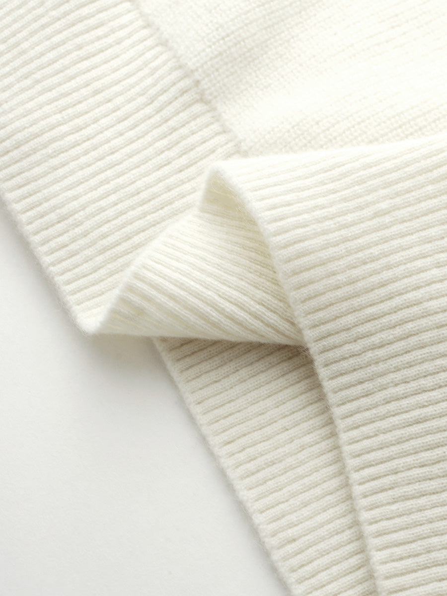 COMOBOCA 100% Cashmere Women's Color Block Round Neck Sweater