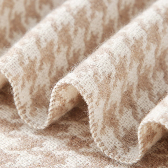 COMOBOCA 100% Cashmere Houndstooth Patterned Scarf