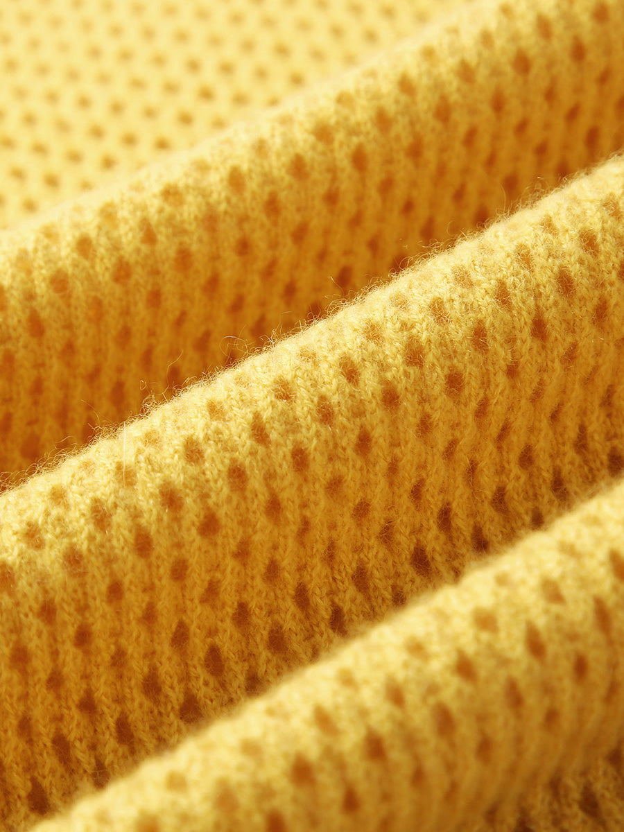 COMOBOCA 100% Cashmere Women's Breathable Mesh Sweater