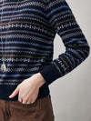 COMOBOCA 100% Cashmere Women's Fair Isle Round Neck Sweater