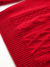 COMOBOCA 100% Cashmere Women's Cable Round Neck Knit Sweater