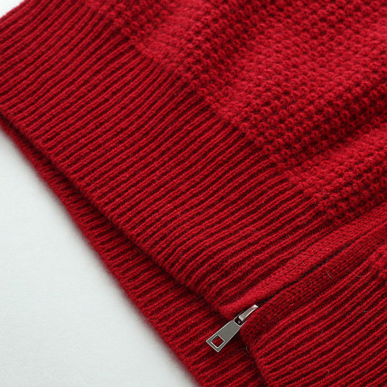 COMOBOCA 100% Cashmere Women's Double Zip Knit Cardigan