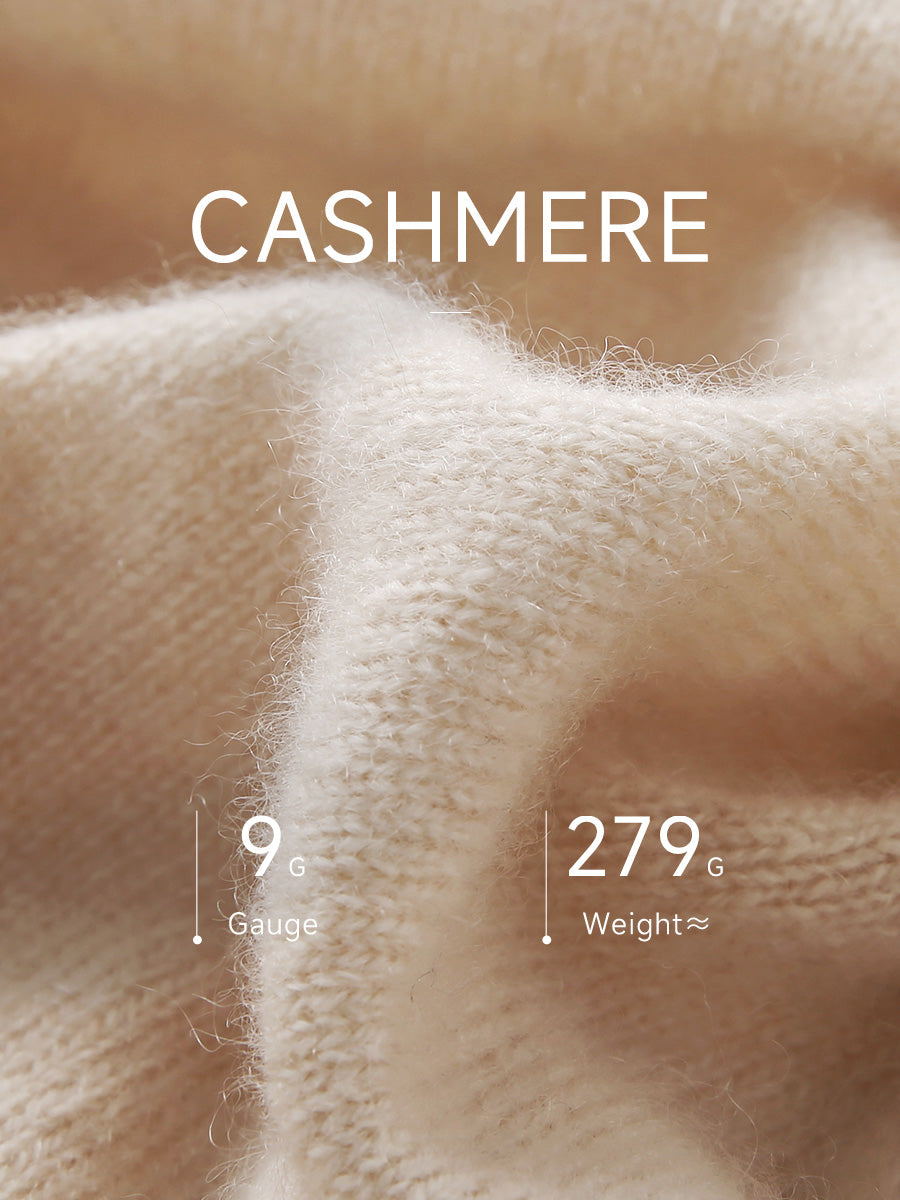 COMOBOCA 100% Cashmere Women's Cable Heart Patterned Knit Sweater