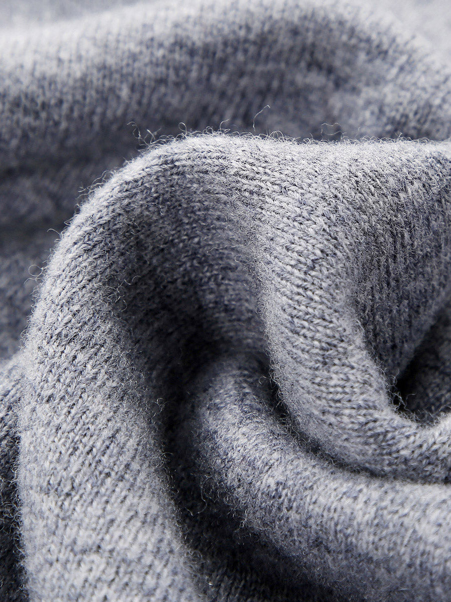 COMOBOCA 100% Wool Kid's Casual Colorblock Knit Sweater