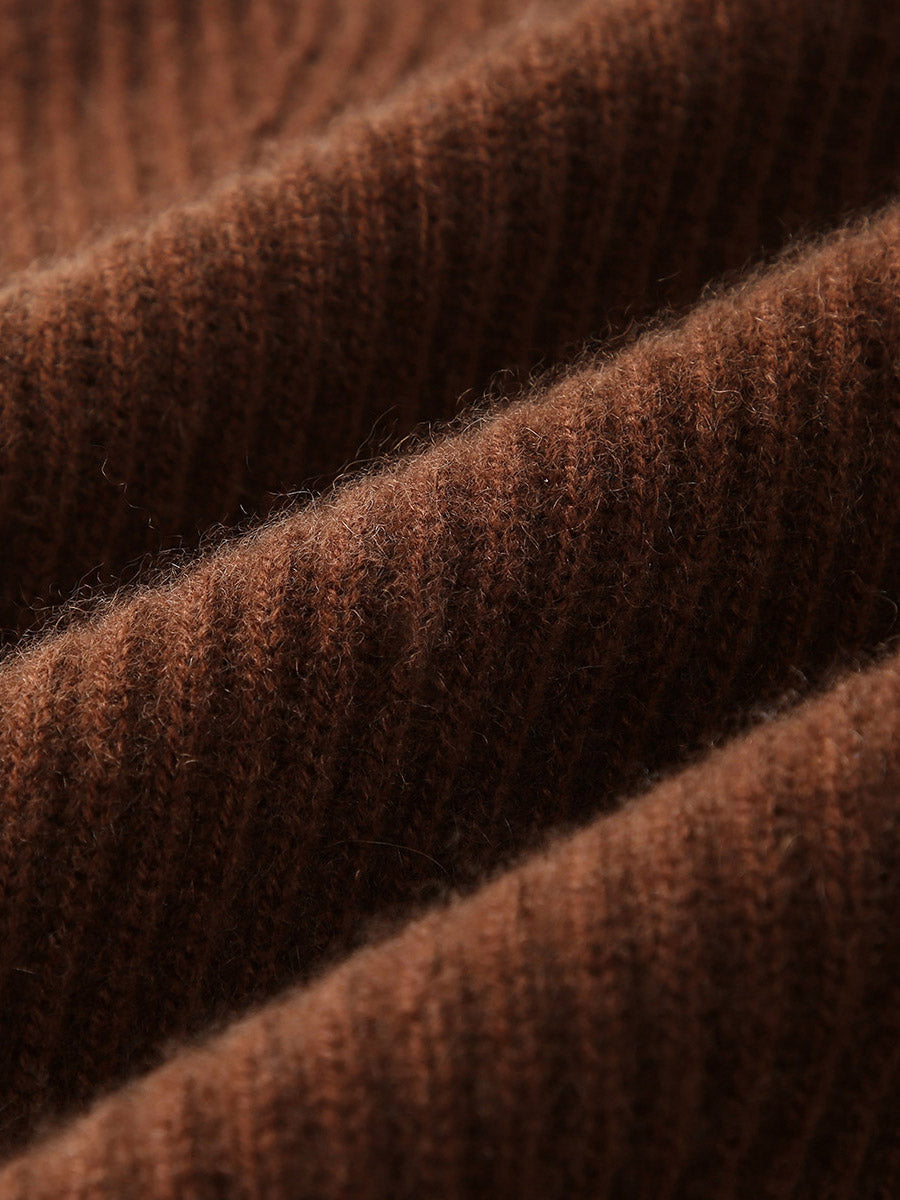 COMOBOCA 100% Cashmere Women's Turtleneck Ribbed Sweater