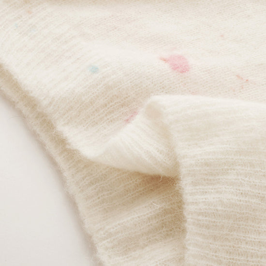 COMOBOCA Women's Sequined Floral Printed Round Neck Sweater