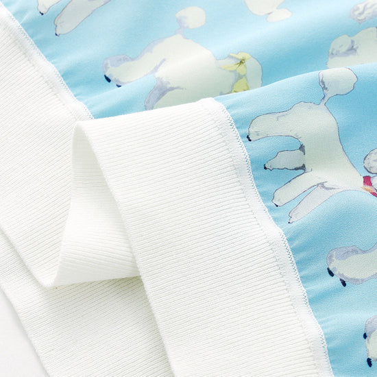 COMOBOCA Women's Mixed Print Short Sleeve Knit Top