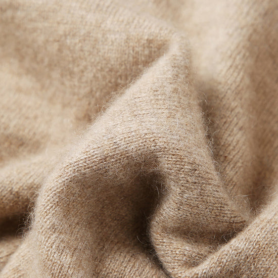 COMOBOCA 100% Cashmere Men's Striped Collar Button Cardigan