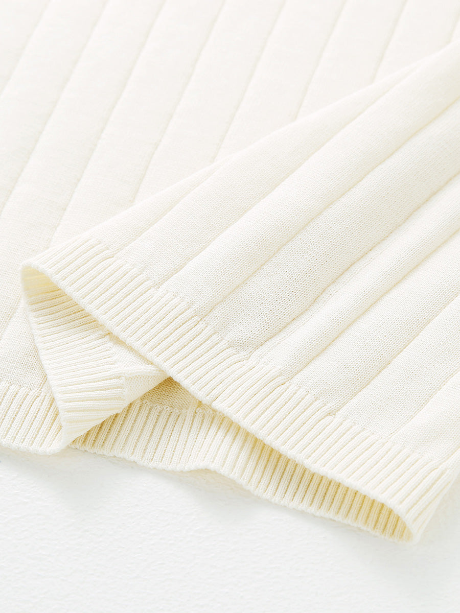 COMOBOCA Women's Ruffled Cap Sleeve Ribbed Knit Blouse