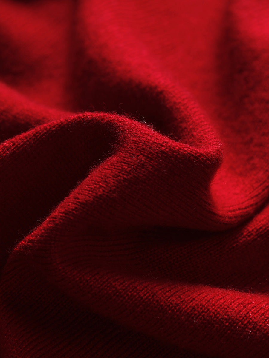 COMOBOCA 100% Wool Women's Round Neck Knit Cardigan